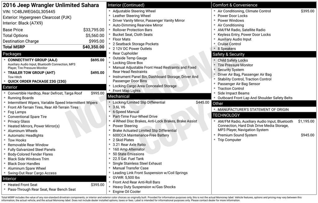 2016 Jeep Wrangler Unlimited Sahara