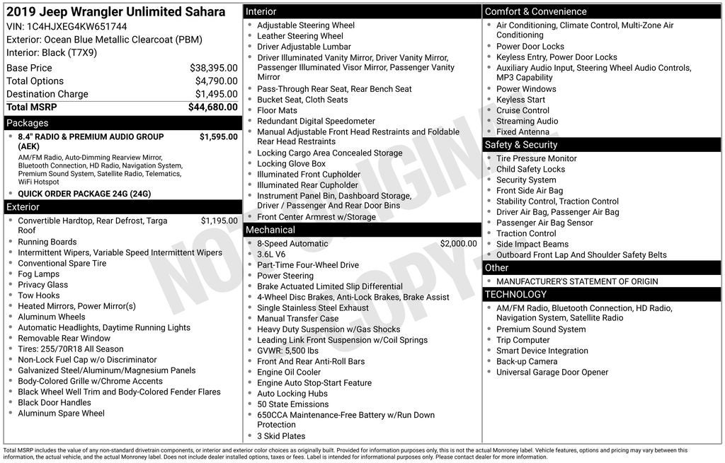 2019 Jeep Wrangler Unlimited Sahara