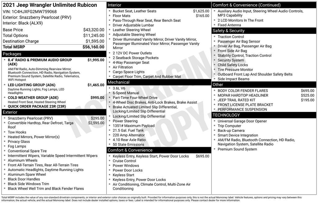 2021 Jeep Wrangler Unlimited Rubicon
