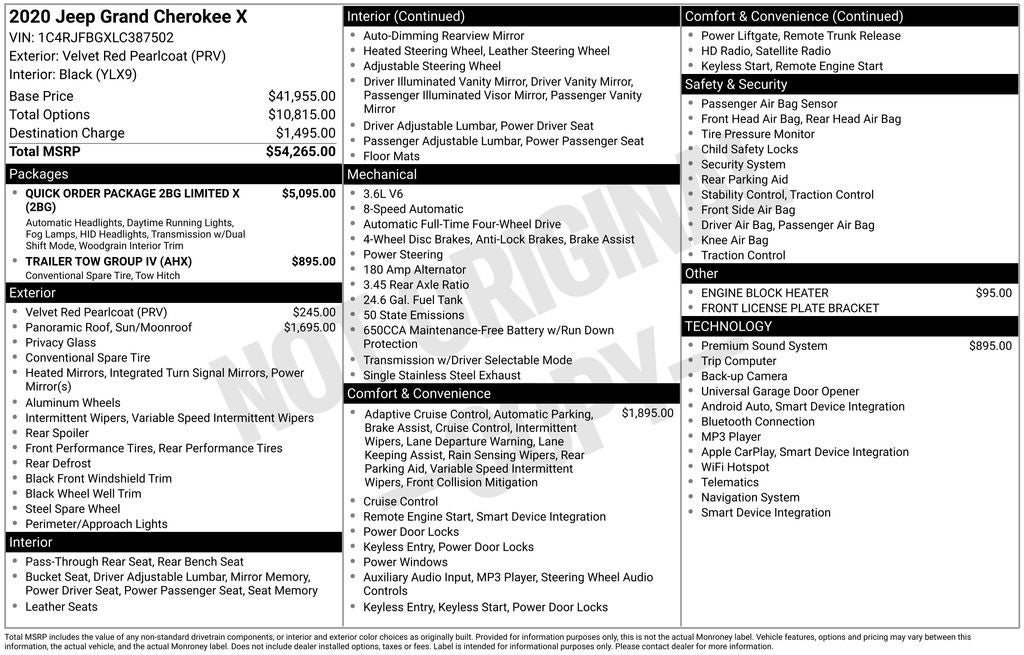 2020 Jeep Grand Cherokee Limited X