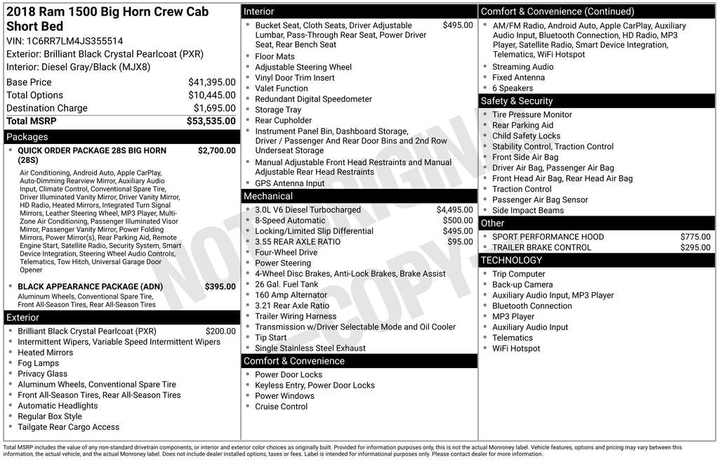 2018 RAM 1500 Big Horn