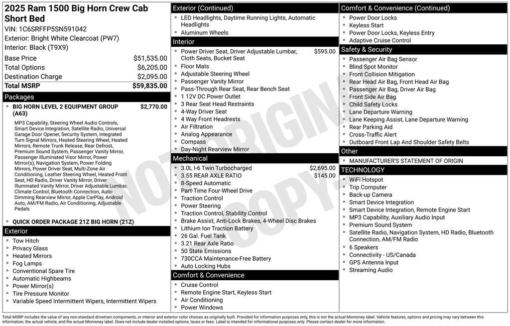 2025 RAM 1500 Big Horn/Lone Star