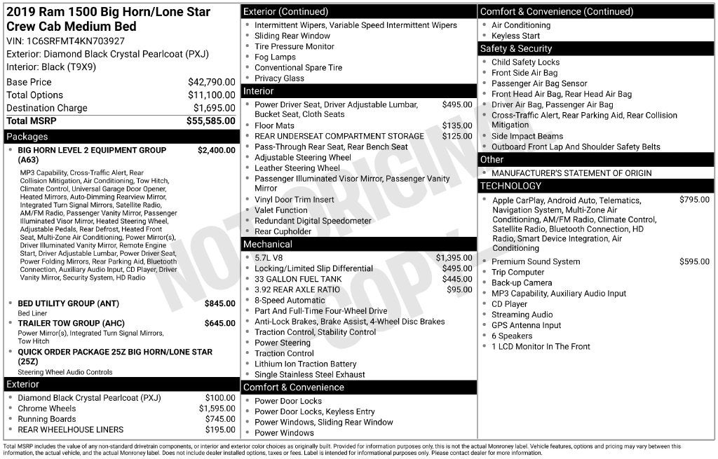 2019 RAM 1500 Big Horn/Lone Star