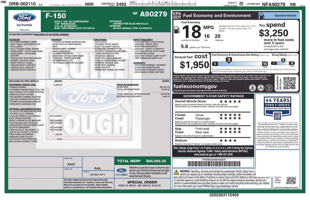 2022 Ford F-150 Tremor