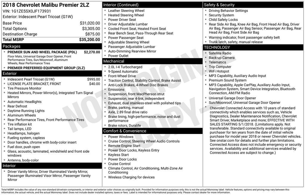 2018 Chevrolet Malibu Premier