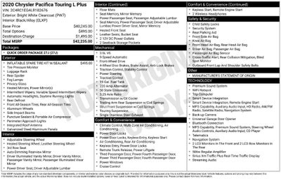 2020 Chrysler Pacifica Touring L Plus