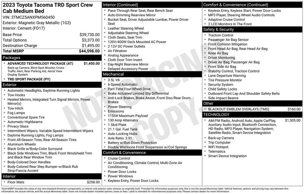 2023 Toyota Tacoma TRD Sport V6