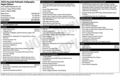 2025 Hyundai Palisade Calligraphy Night Edition