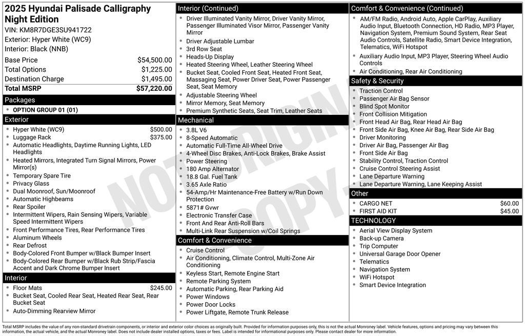2025 Hyundai Palisade Calligraphy Night Edition