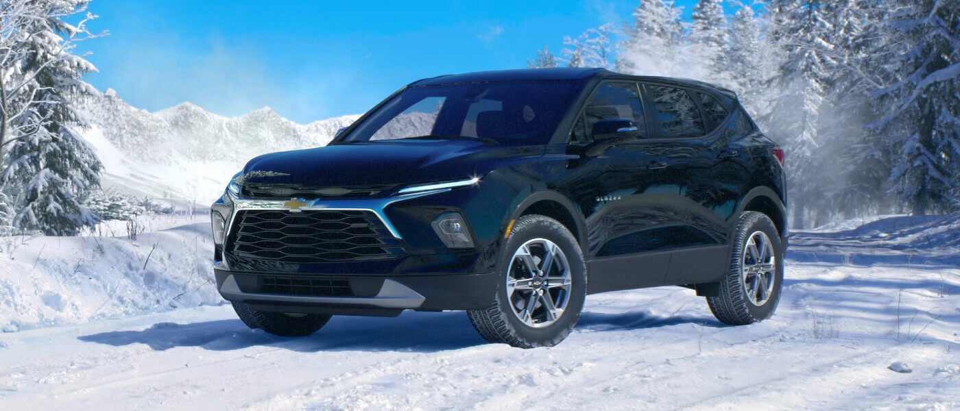 2025 Chevy Blazer in the snow
