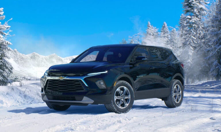 2026 Chevy Blazer driving in the snow
