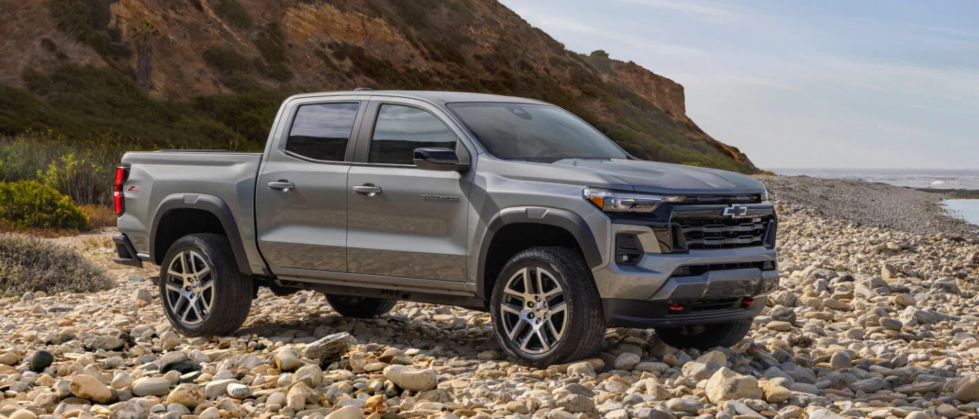 2026 Chevy Colorado parked on a rocky beach