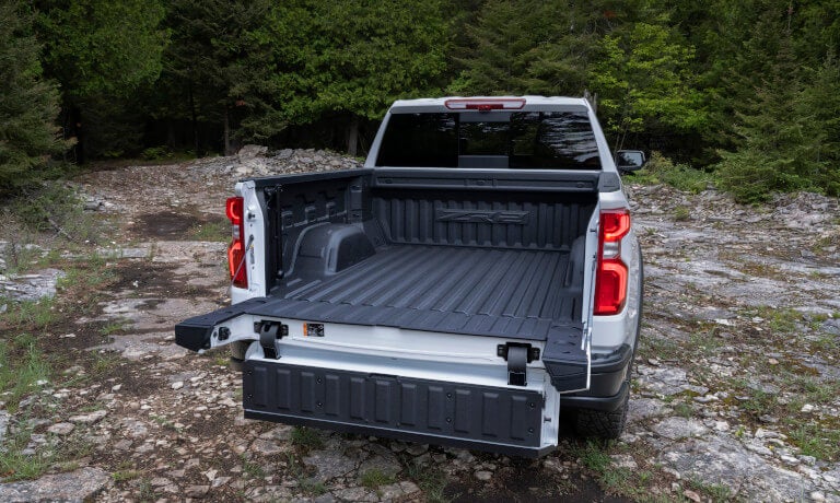 2026 Chevy Silverado 1500 with bed tailgate down