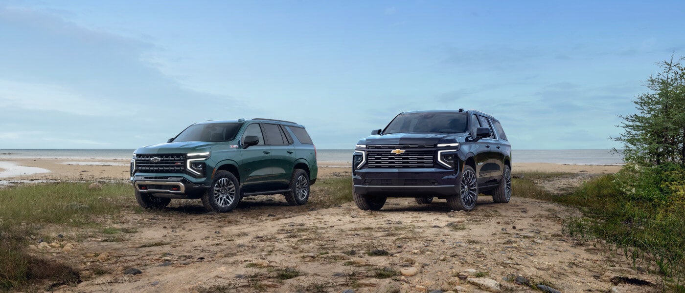 2026 Chevy Tahoe pair parked on the beach
