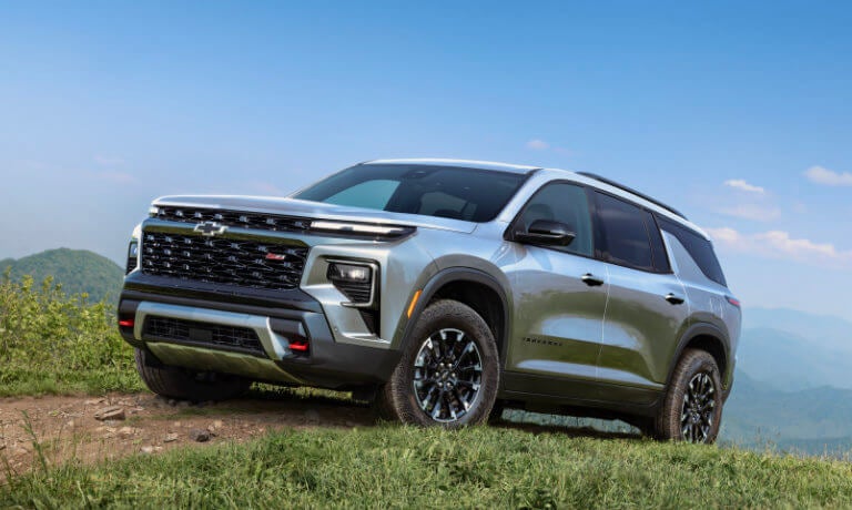 2026 Chevy Traverse parked on a hill
