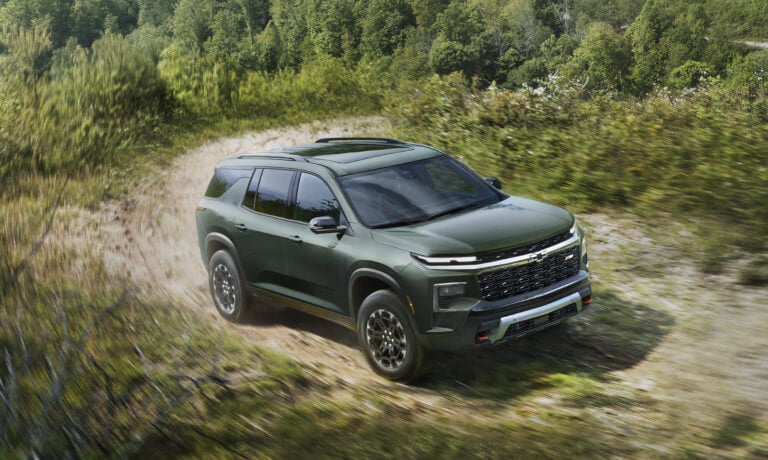 2027 Chevy Traverse offroading on a trail