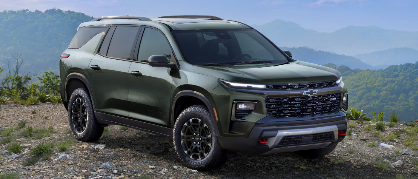 2027 Chevy Traverse parked at overlook
